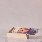 Hand-Marbled Domino Set, Navy & Orange