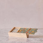 Hand-Marbled Domino Set, Olive & Amber