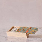Hand-Marbled Domino Set, Olive & Amber
