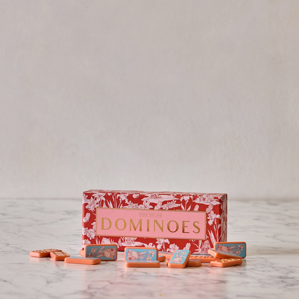Floral Dominoes, Teal & Orange