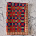 Cotton Jacquard Blanket in Strawberry Sunset Lapis