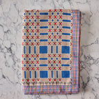 Cotton Jacquard Blanket in Blue Bell Biscuit