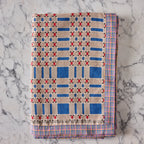 Cotton Jacquard Blanket in Blue Bell Biscuit