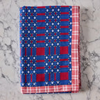 Cotton Jacquard Blanket in Read, Write & Blue