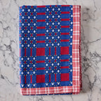 Cotton Jacquard Blanket in Read, Write & Blue
