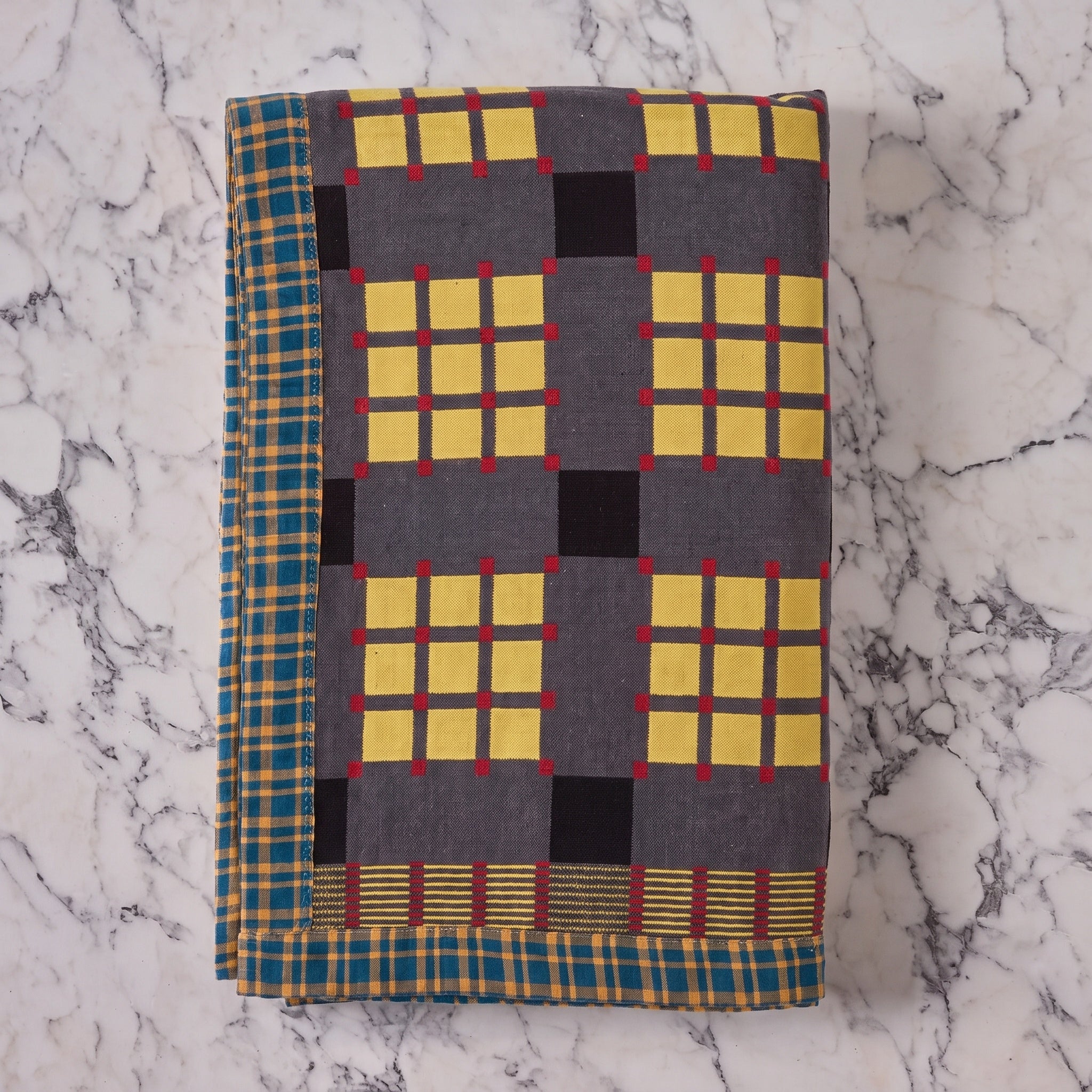 Cotton Jacquard Blanket in Slated Marigold