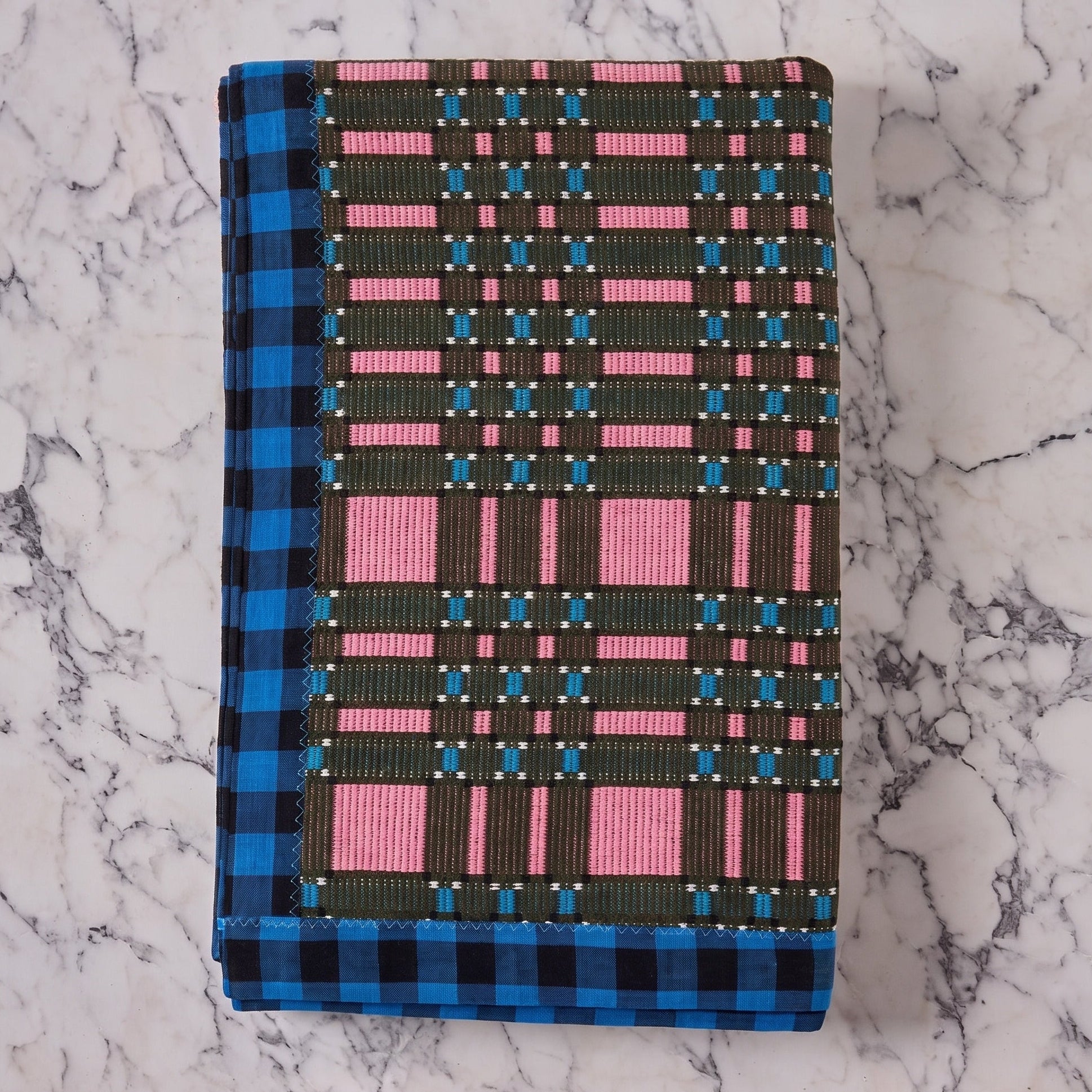 Cotton Jacquard Blanket in Blossom Midnight Moss