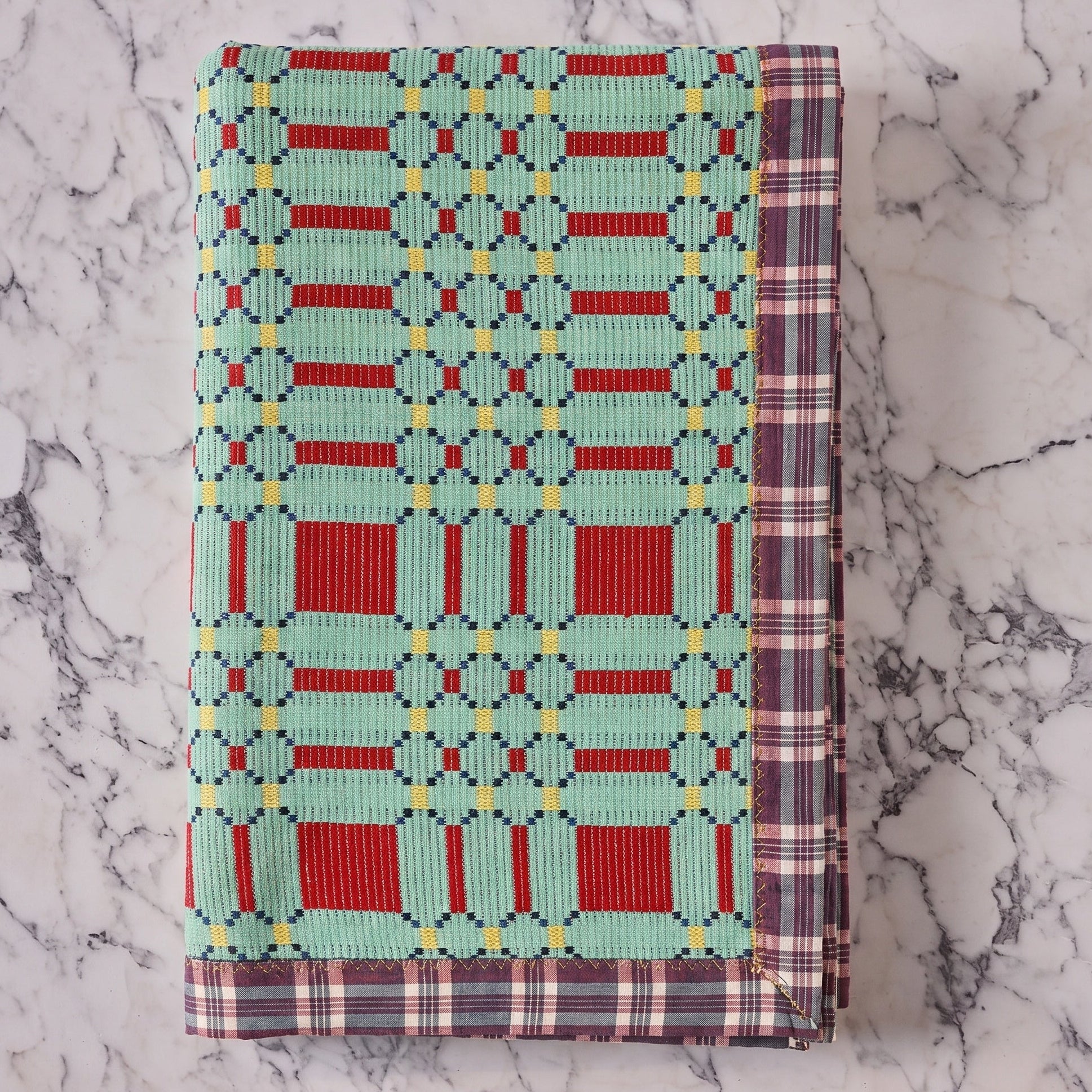 Hand-Blocked Blanket in Sunshine Chip Mint
