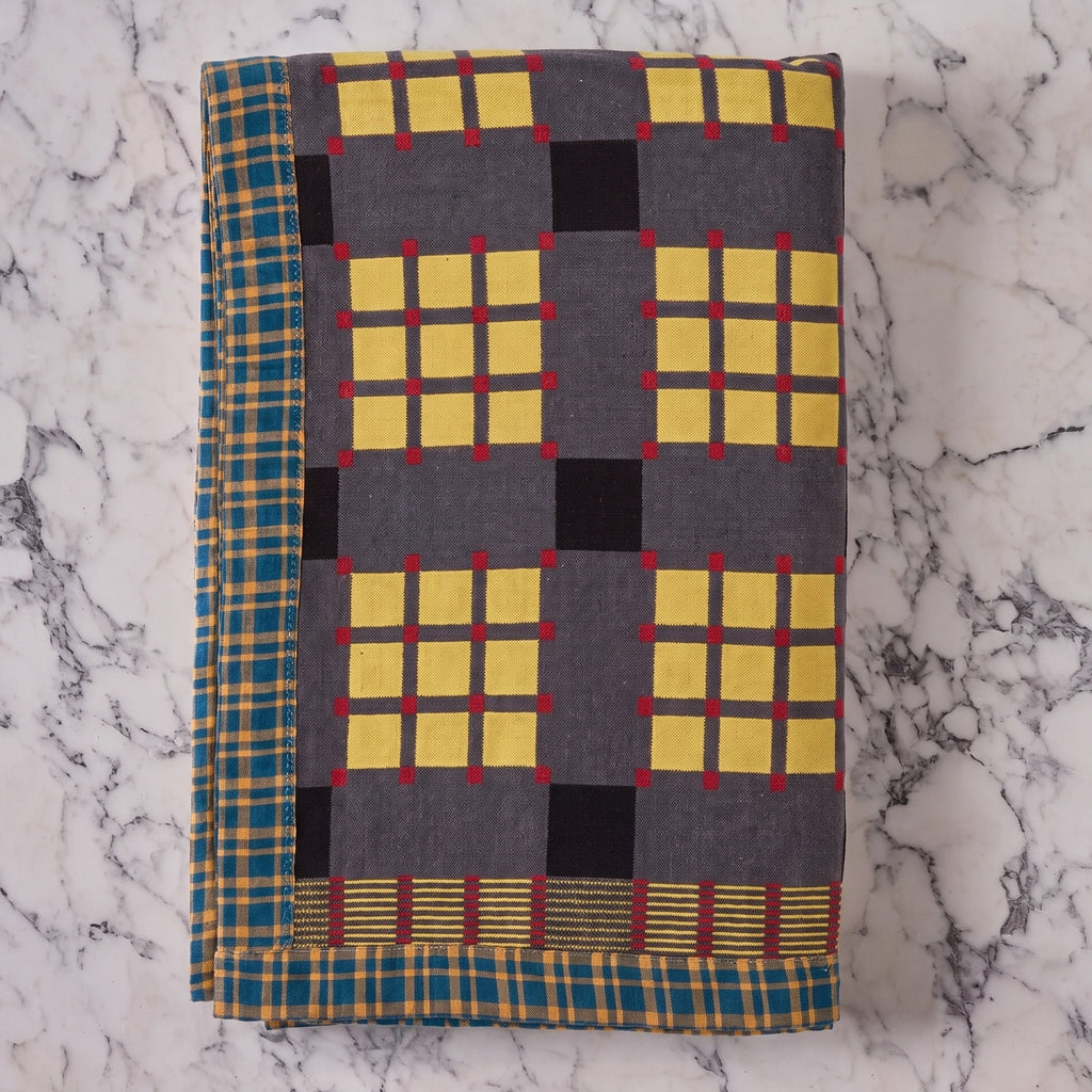 Cotton Jacquard Blanket in Slated Marigold