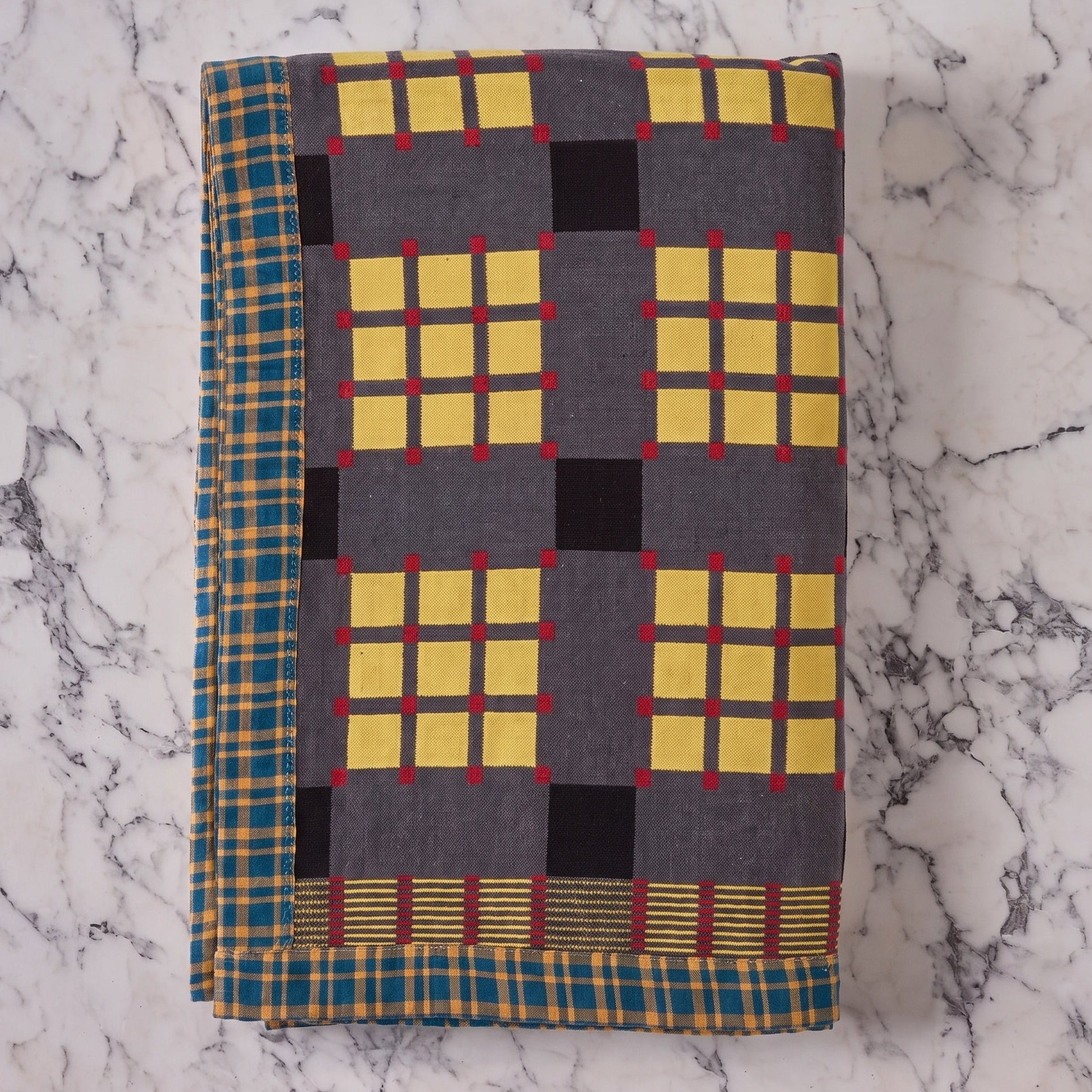 Cotton Jacquard Blanket in Slated Marigold