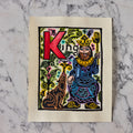 Original Hand-Colored Alphabet Block Print, Letter K