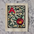 Original Hand-Colored Alphabet Block Print, Letter A