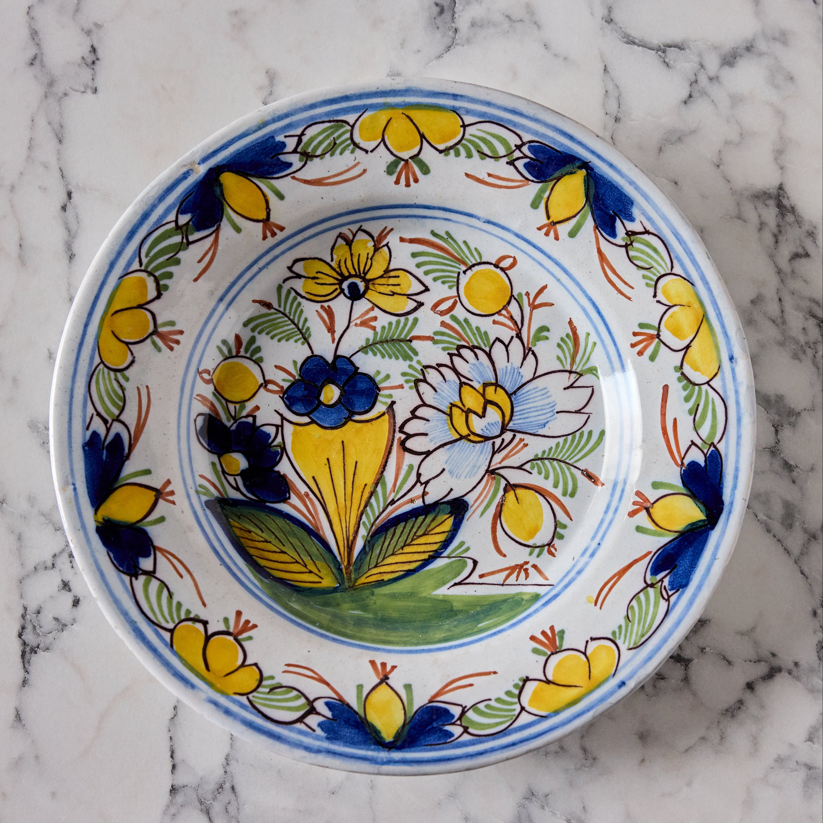 Early Nineteenth Century Hand Painted Delft Plate