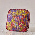 Handblocked Pillow in Graffiti Flower Ink