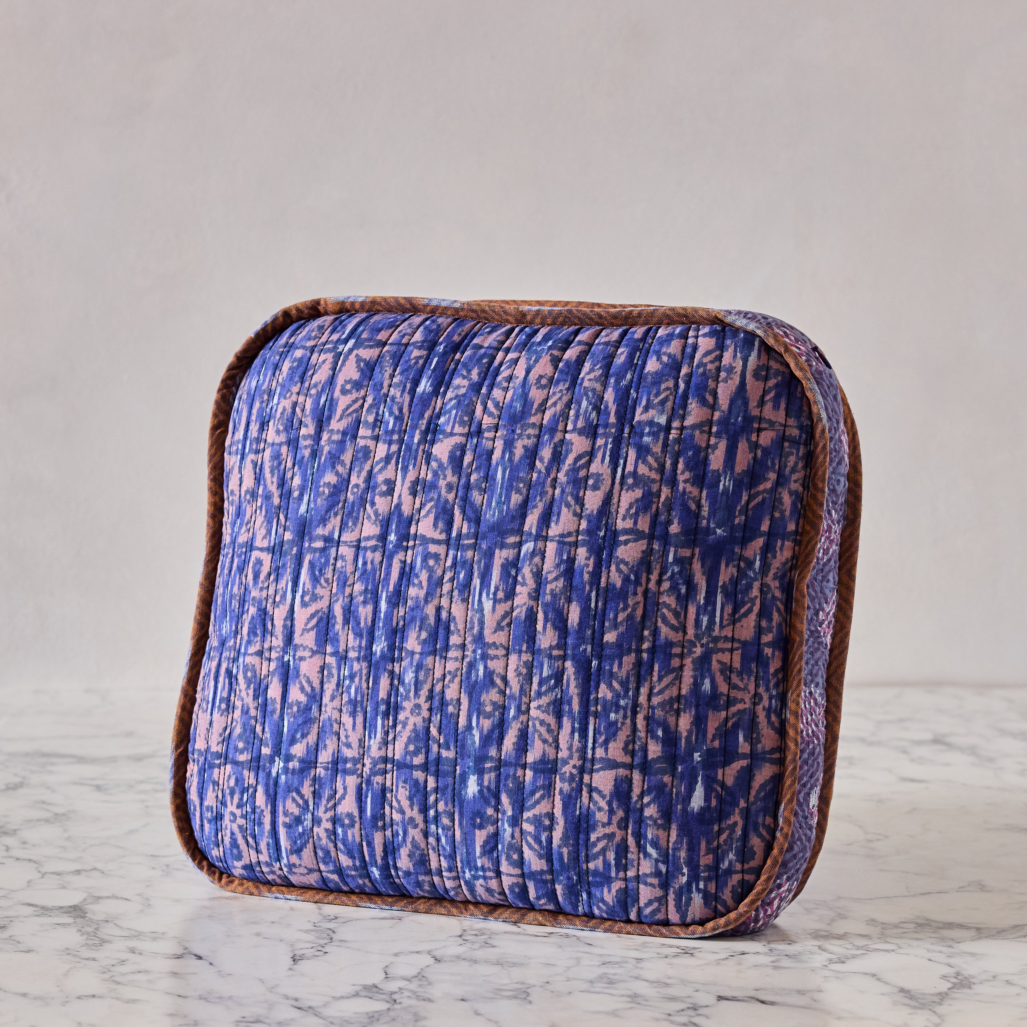 Handblocked Pillow in Indigo Spring Regalia