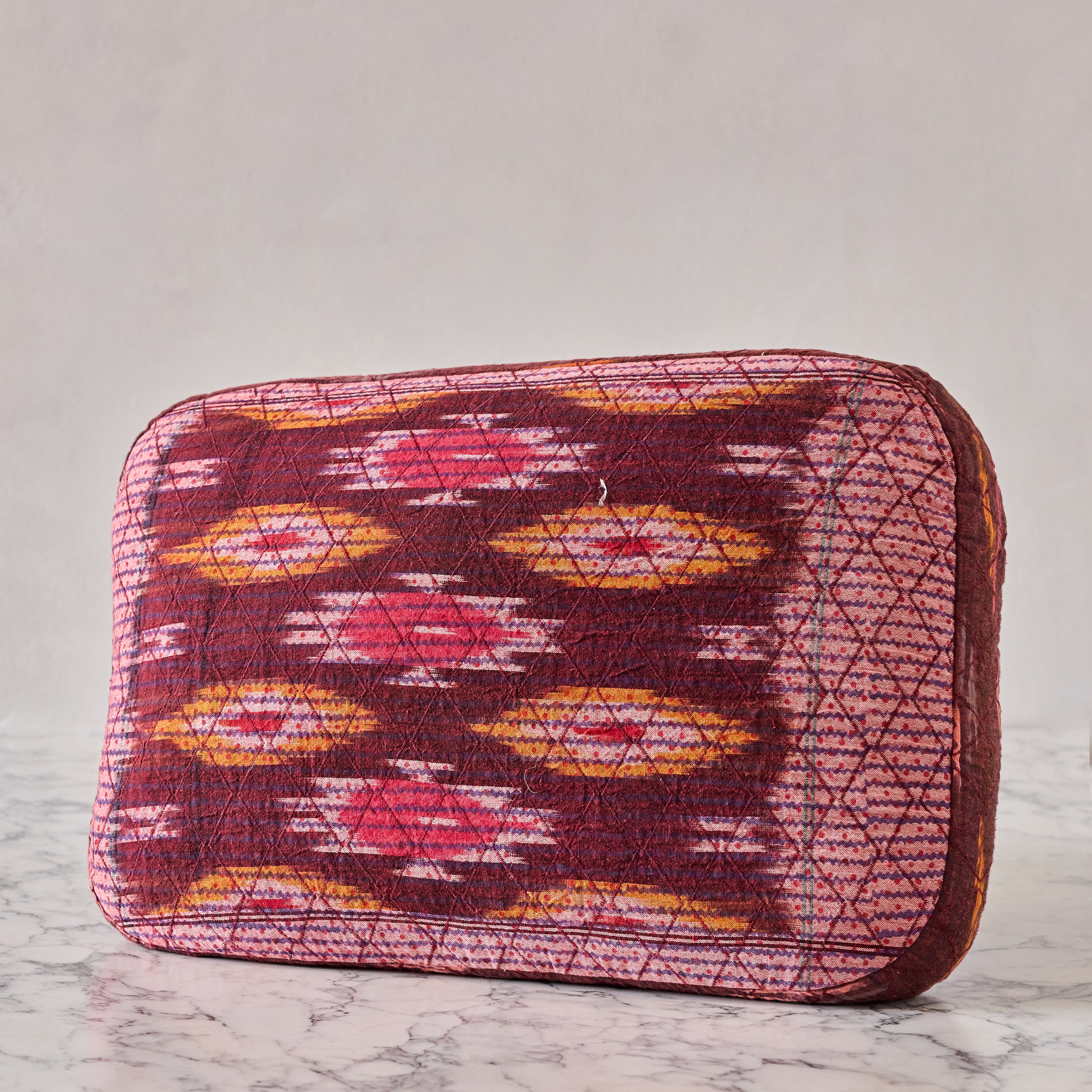 Handblocked Pillow in Rose Plum Spice, Rectangle