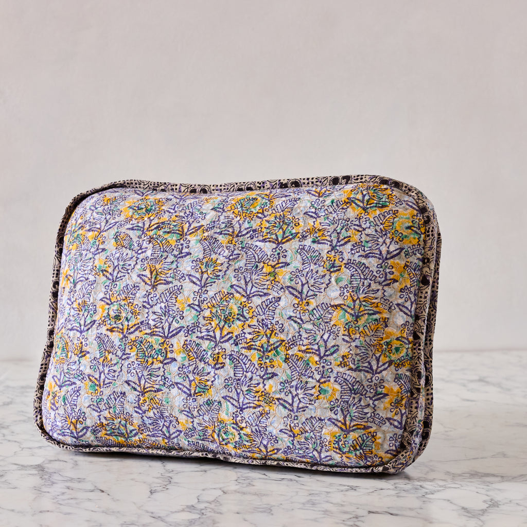 Hand-blocked Pillow in Daffodil Topaz Mist, Rectangle