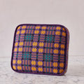 Handblocked Pillow in Faded Marigold Grape