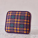 Handblocked Pillow in Faded Marigold Grape