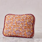 Handblocked Pillow in Tangerine Rain Spot