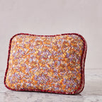 Handblocked Pillow in Tangerine Rain Spot