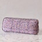 Hand-blocked Pillow in Raspberry Skye Stamp, Long Rectangle