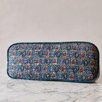 Hand-blocked Pillow in Seaglass Petal Delicious, Long Rectangle