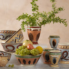 Small Mochaware Bowl, Earthworm Blue