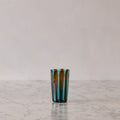 Tall Murano Glass Tumbler, Marine Green & Amber
