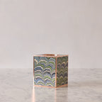 Marbled Tissue Box Cover, Peacock