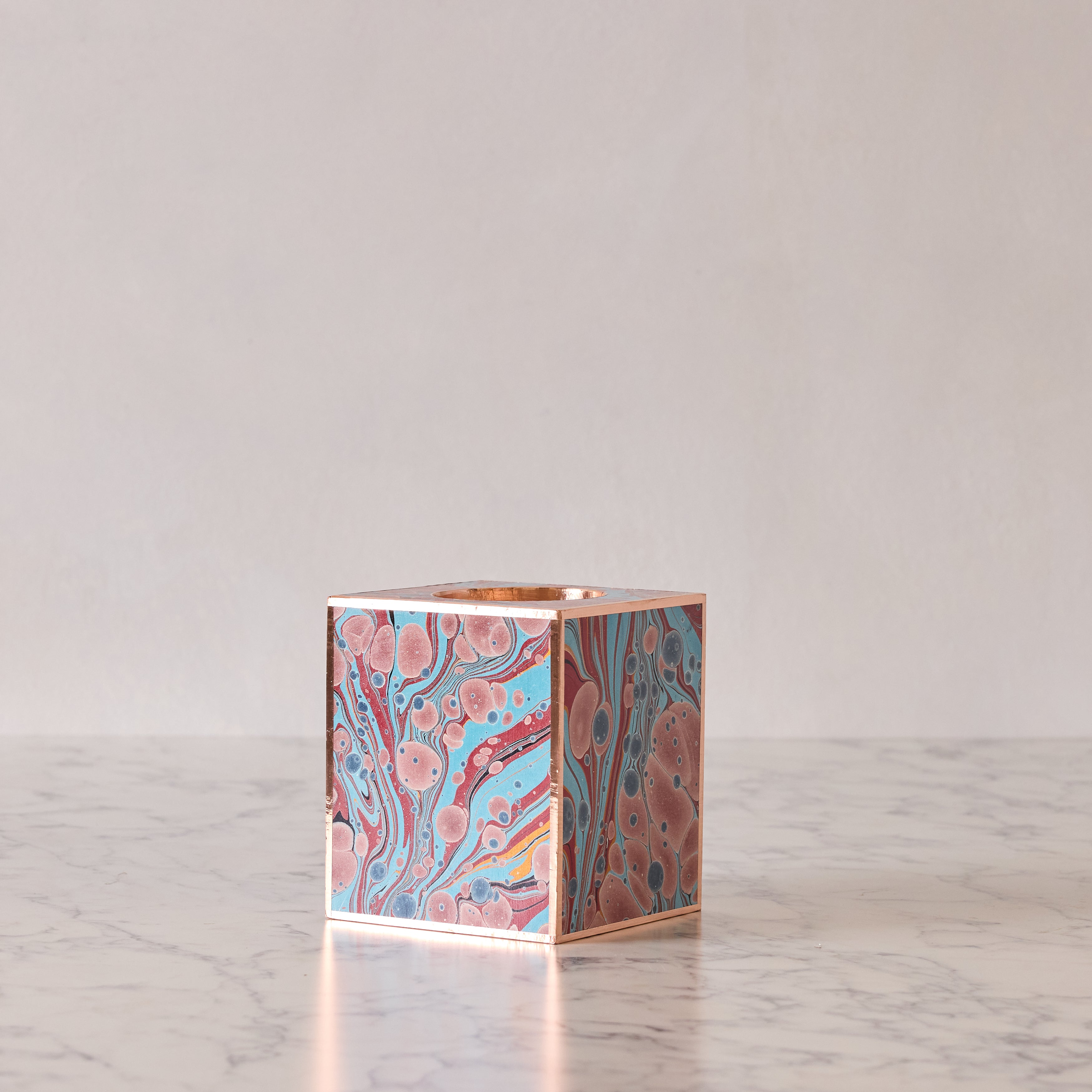 Marbled Tissue Box Cover, Blush Tide