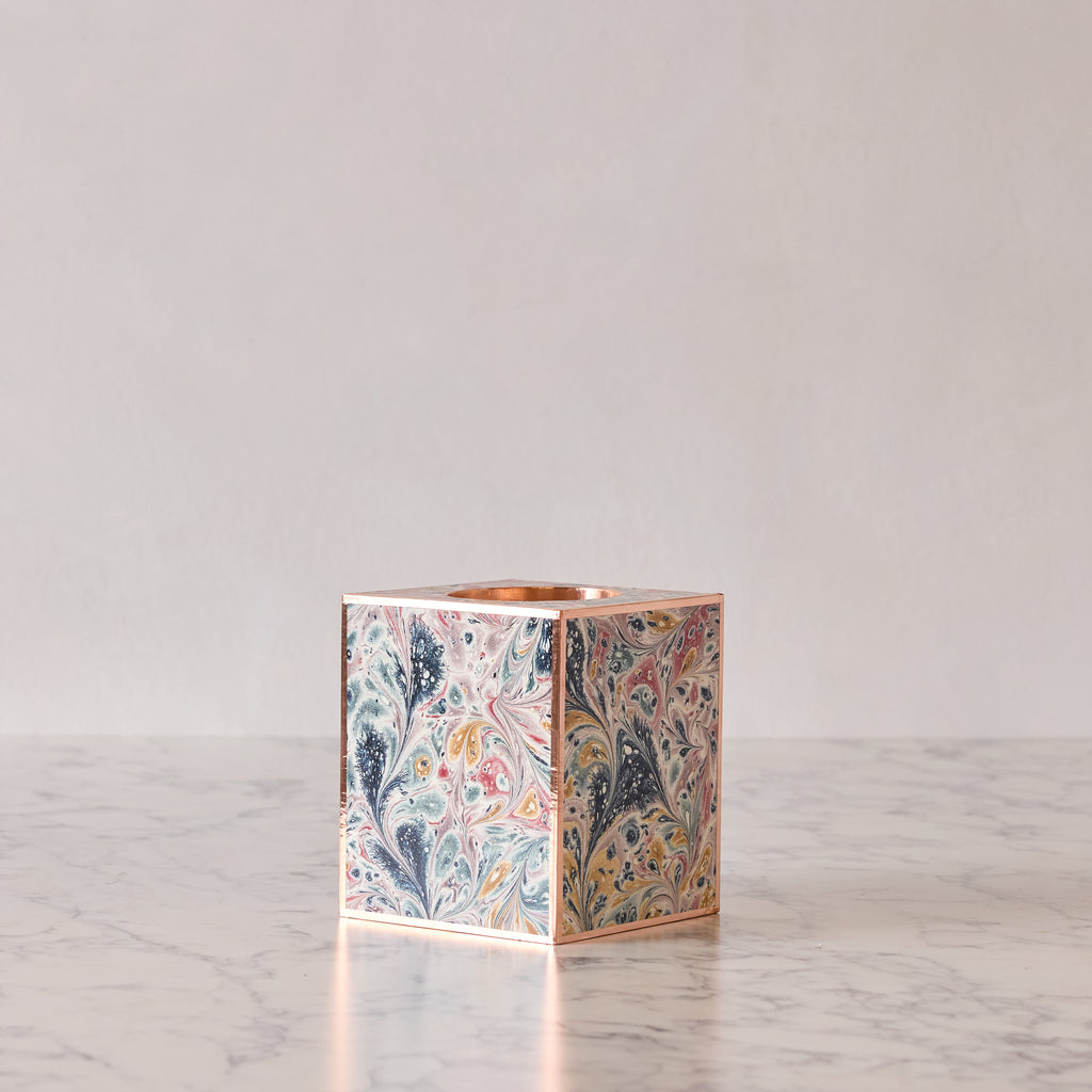 Marbled Tissue Box Cover, Petal & Blue
