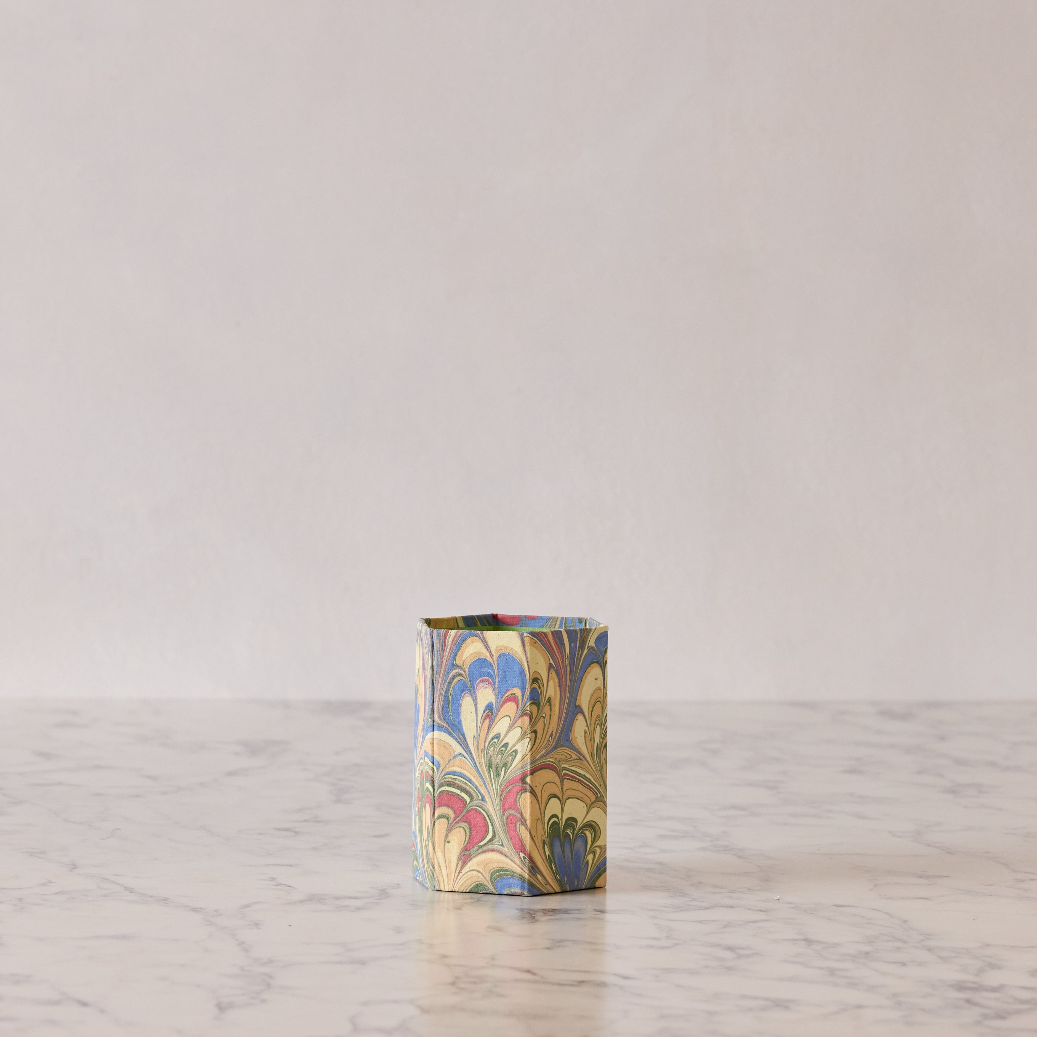 Marbled Pencil Holder, Greens