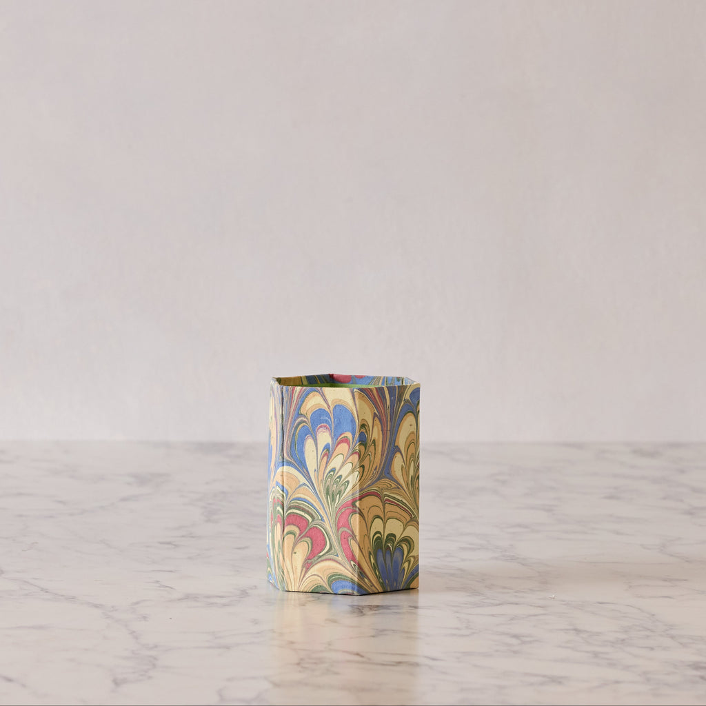 Marbled Pencil Holder, Greens