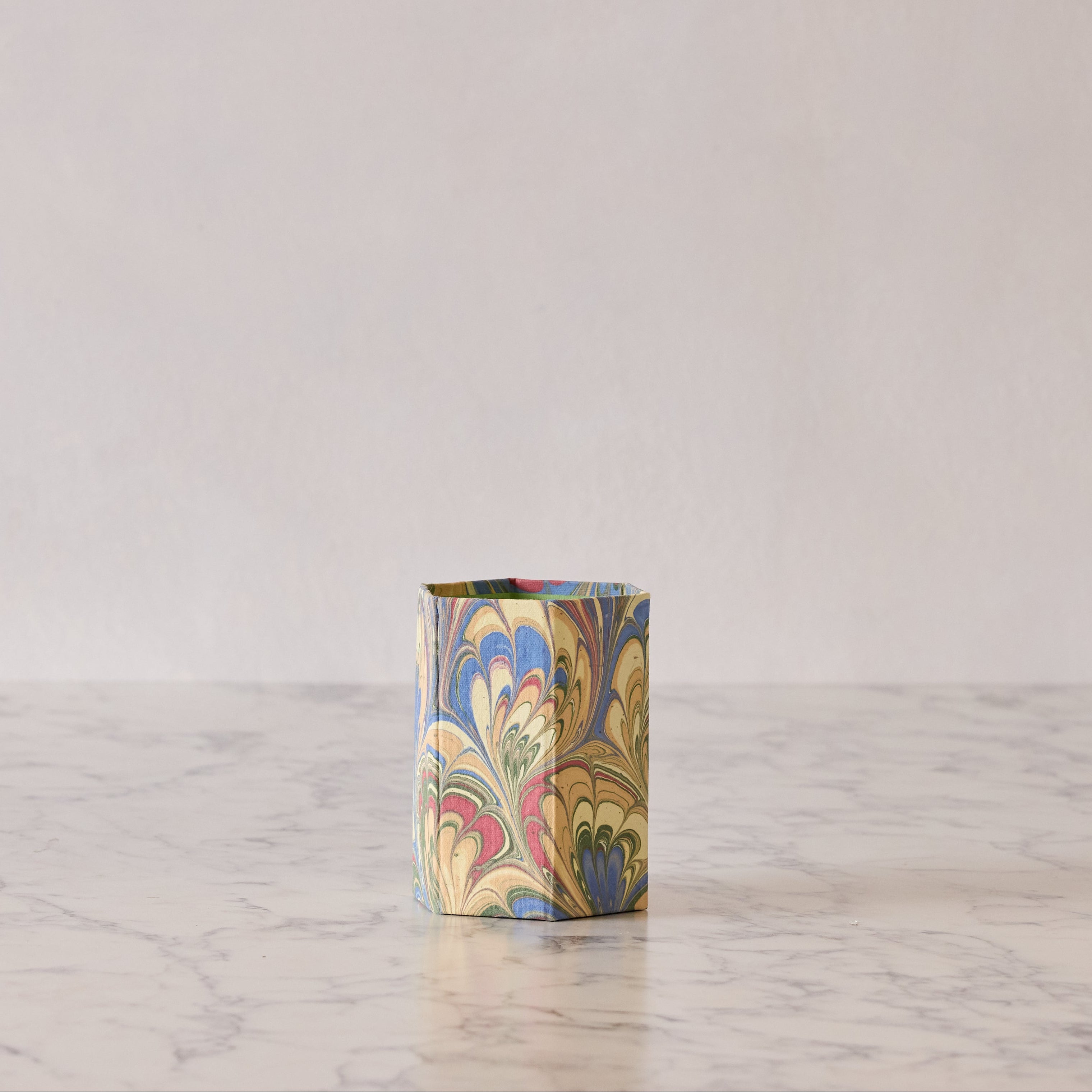 Marbled Pencil Holder, Greens