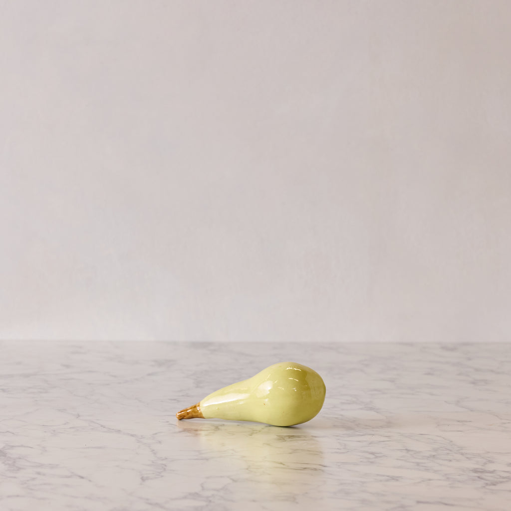 Hand Enameled Ceramic Pear
