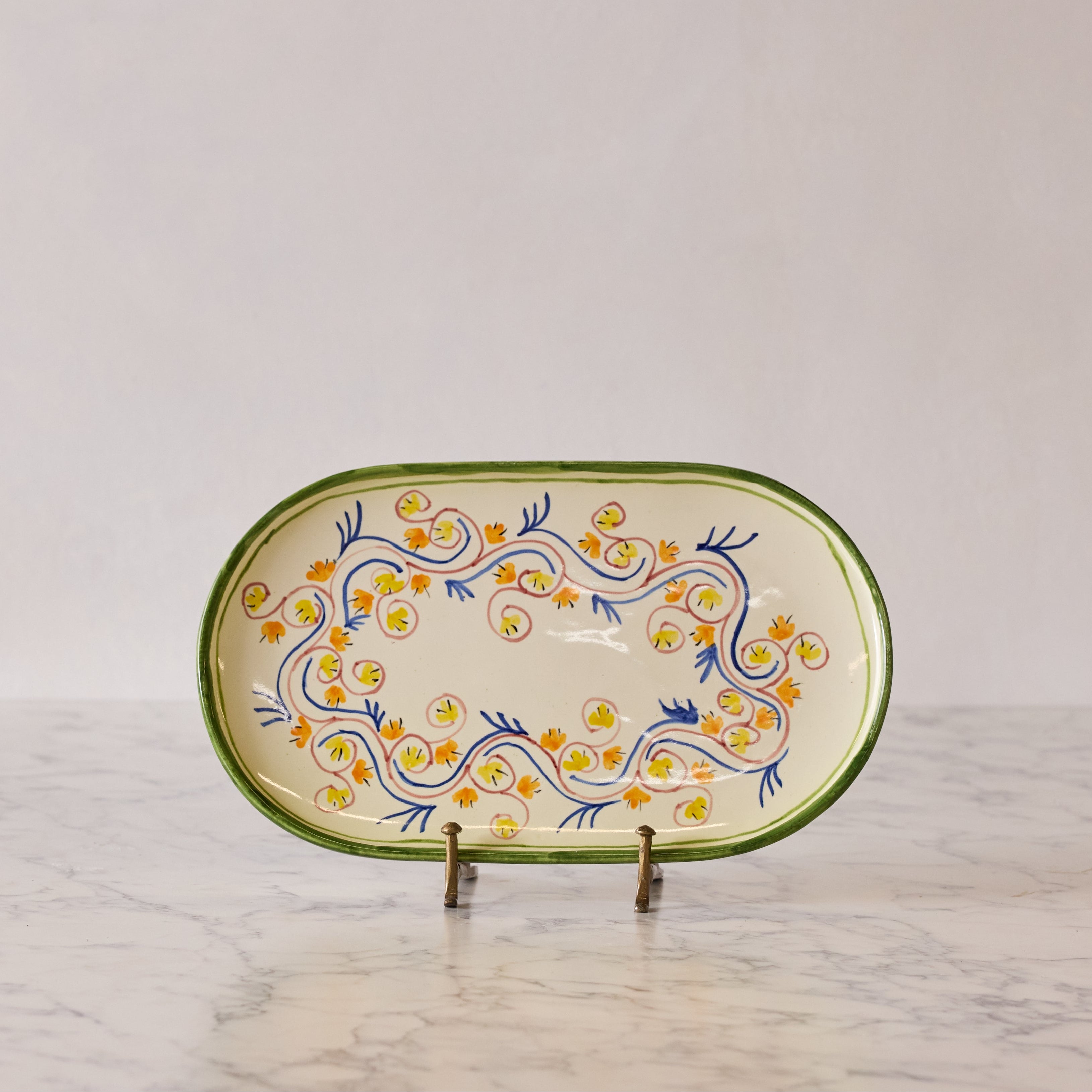 Spanish Earthenware Platter in Saffron Vine