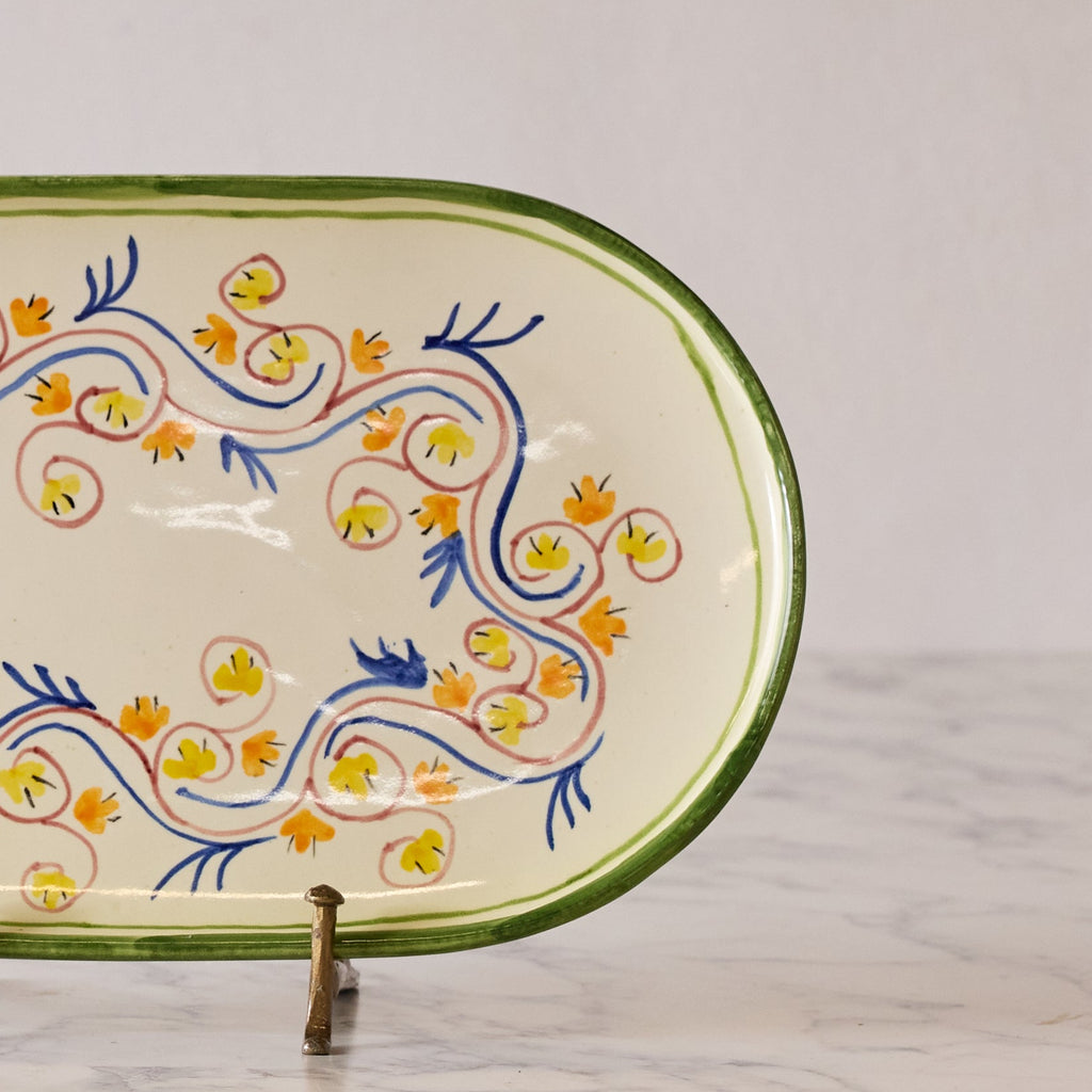 Spanish Earthenware Platter in Saffron Vine