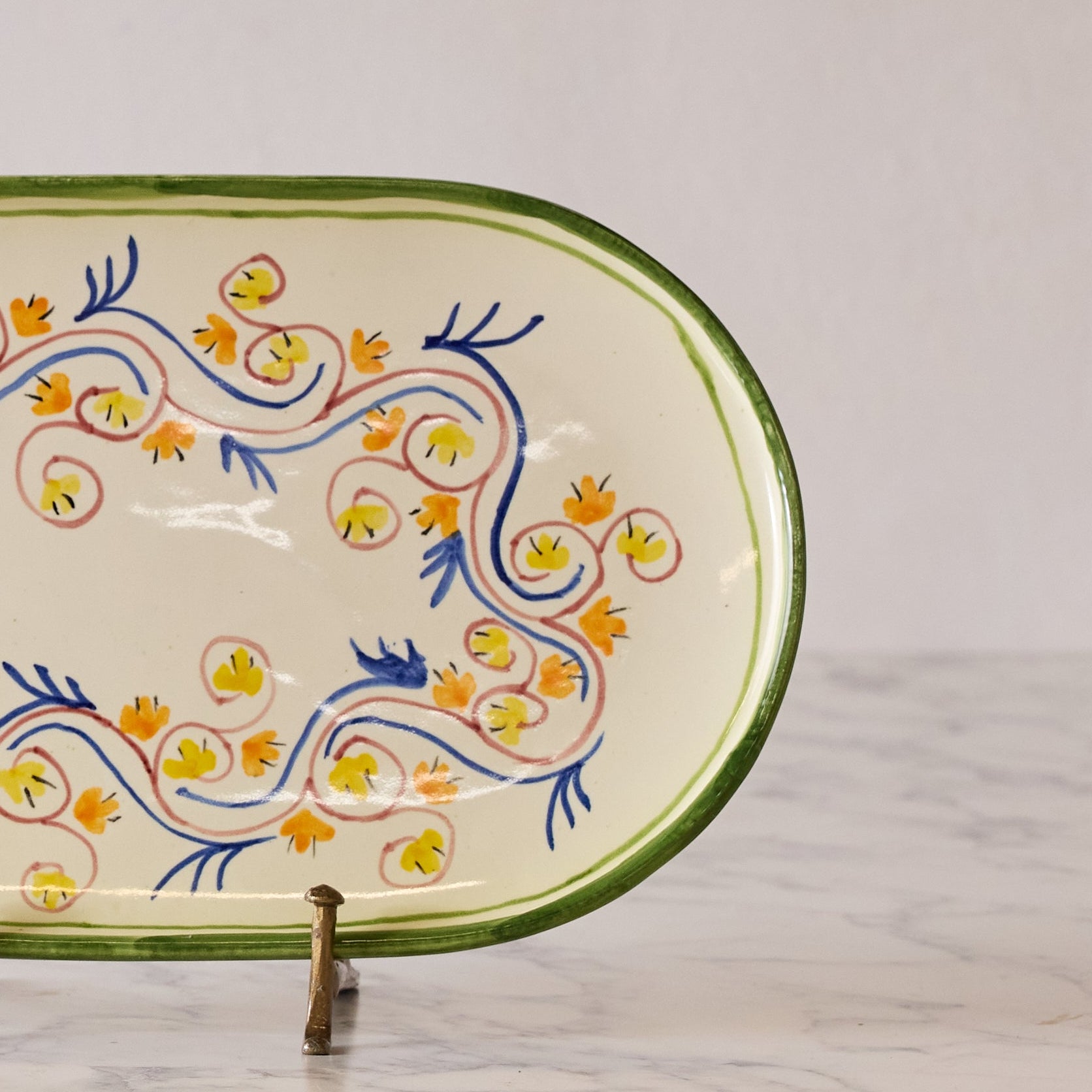 Spanish Earthenware Platter in Saffron Vine