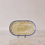Spanish Earthenware Platter in Miel & Blue Vine