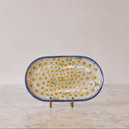 Spanish Earthenware Platter in Miel & Blue Vine