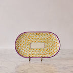 Spanish Earthenware Platter in Amethyst & Orange Vine