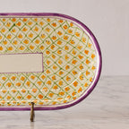 Spanish Earthenware Platter in Amethyst & Orange Vine