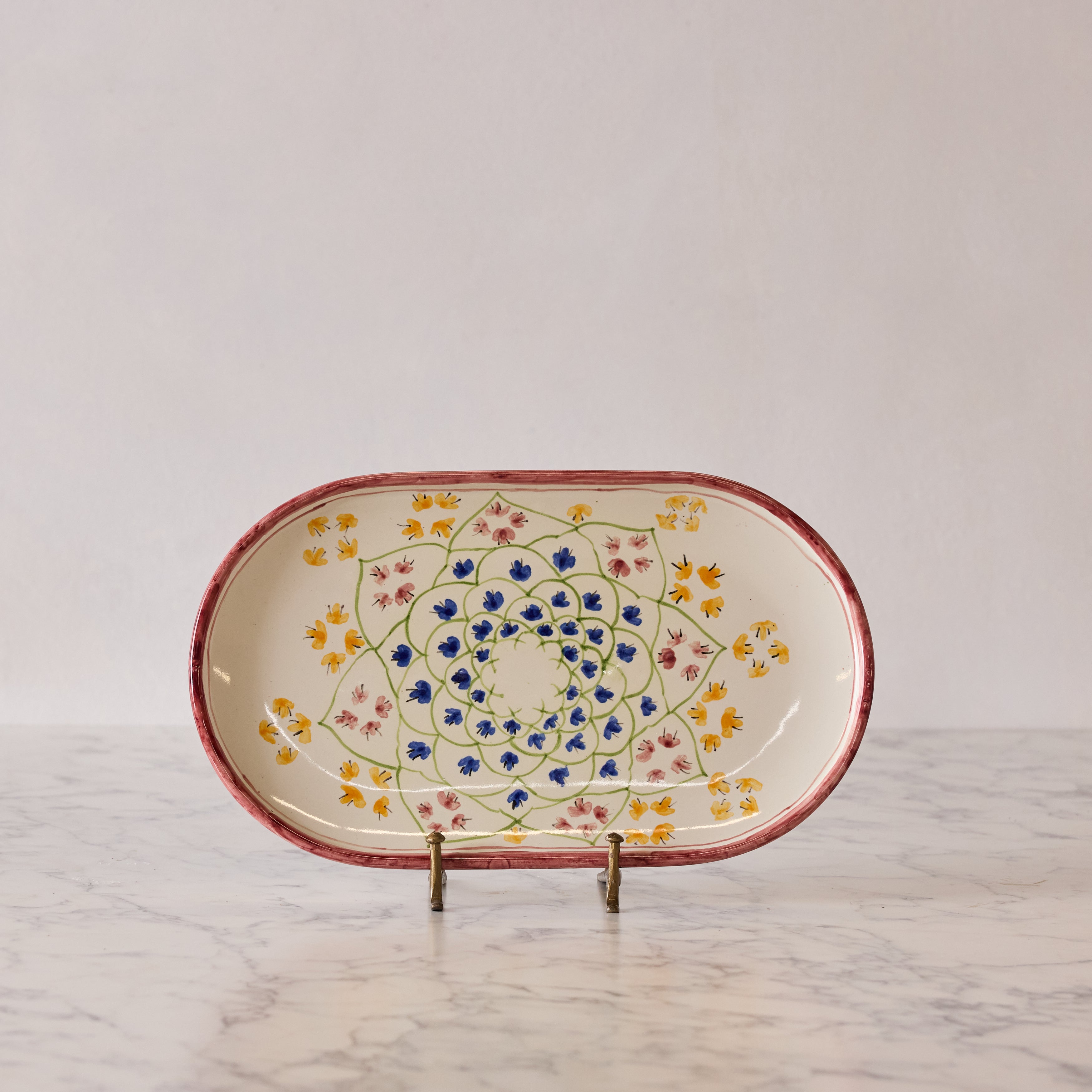 Spanish Earthenware Platter in Rose Vine