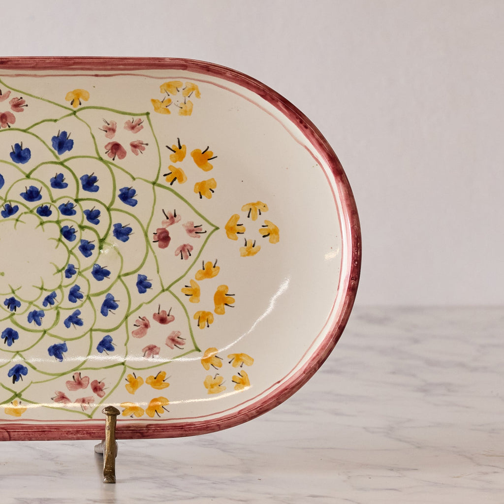 Spanish Earthenware Platter in Rose Vine