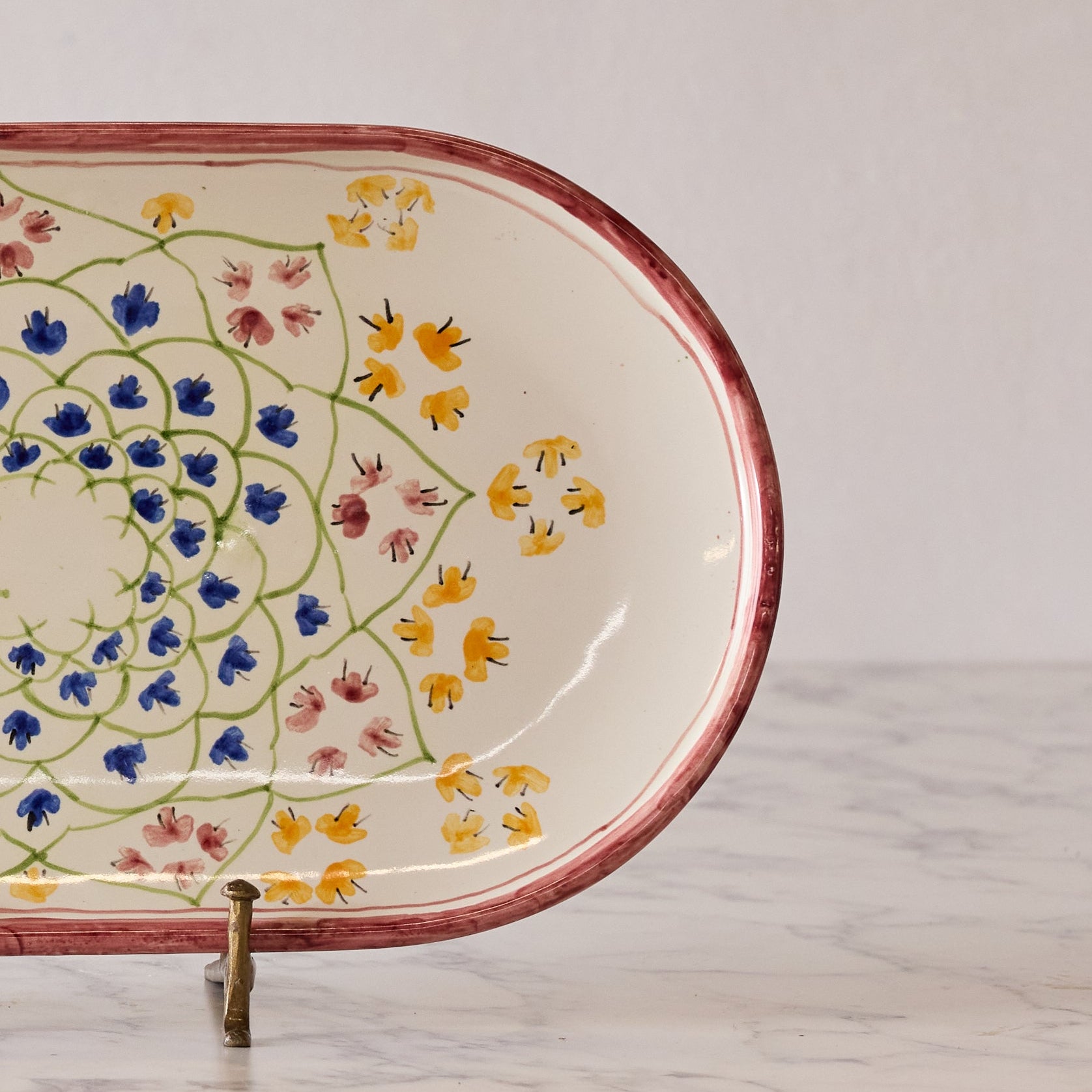 Spanish Earthenware Platter in Rose Vine