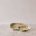 Marbled Octagonal Nesting Tray Set, Moss & Pink