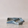 Marbled Scalloped Tray Set, Light Blue & Lemon