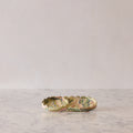 Marbled Oval Scalloped Tray Set, Moss