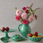 Splatterware Shell Dish, Brown on Pink